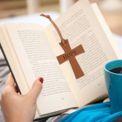 Handcrafted Leather Cross Bookmark